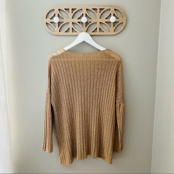 EARTHBOUND V-Neck Sweater Tan Sz Small - Picture 4 of 9